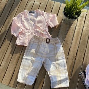 Top wrap + bottoms 3 / 6 months Burberry